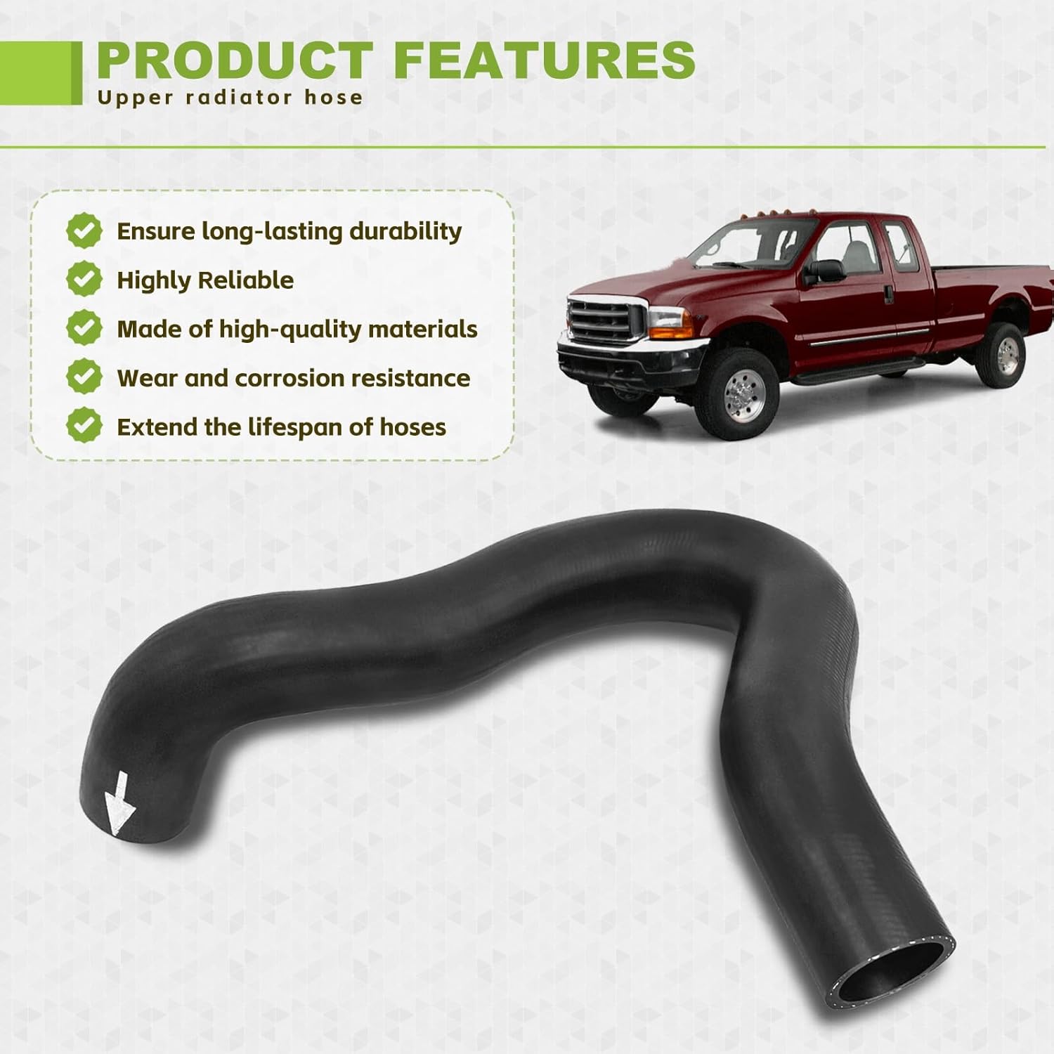 Upper Radiator Hose F81Z-8260-CA Fit for Ford F-350 7.3 1996-2003 for KM4351