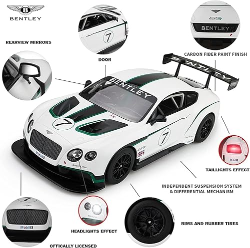 Miniatura 2 de 100 CLASSIC Bentley oficial con licencia 124 Escala Bentley Continental GT3 Auto de carreras a control remoto auto Hobby