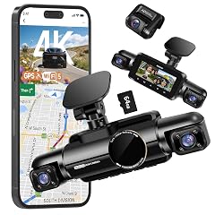 Neideso 4 Channel Dash Cam Front and Rear 3K 3 1080P Dash Camera for Cars Free 64GB Card