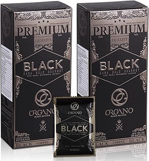 2 Box Organo Gold Gourmet Black Coffee, Organic 100% Certified, 105g - 30 bags (3.5g)