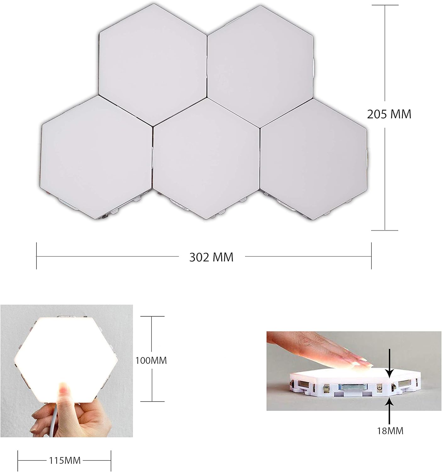 Exсluѕіvе Dіѕсоunt 🔥 Penophiary Color Hexlight Modular Touch Lights Panels Wall Lighting Tiles Night Light Magnetic Hexagonal Honeycomb Tile Quantum Lamp LED (6 Pcs)