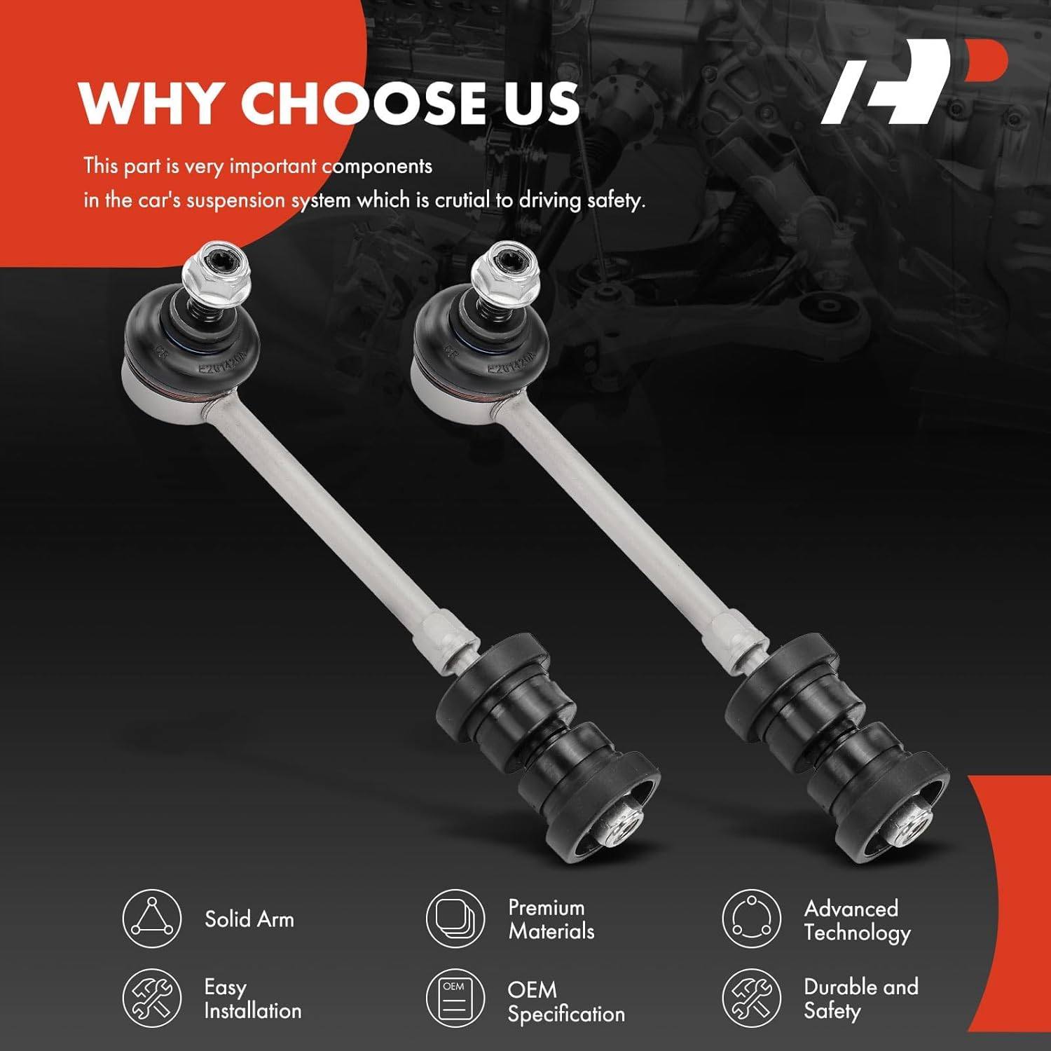 A-Premium 2 x Rear Sway Bar Links Stabilizer Bar Links, Compatible with Volvo XC60 2010-2017, S60 11-18, S60 Cross Country 16-18, XC70 08-16, S80 07-15, V60 (Cross Country) 15-18