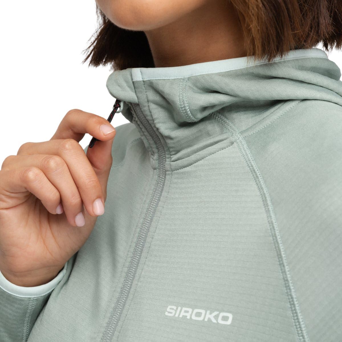 SIROKO Chaqueta polar ligera capucha montaña senderismo Ember Green Verde