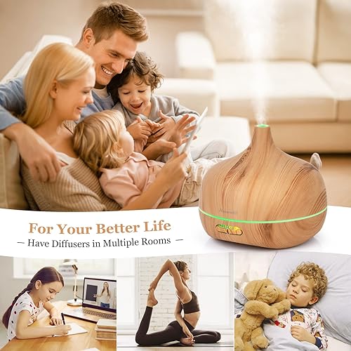 Miniatura 2 de Difusor de aceites esenciales Difusores de aromaterapia 18.6 fl oz ultrasónico de niebla fría aroma grande difusor de aceites esenciales sin agua