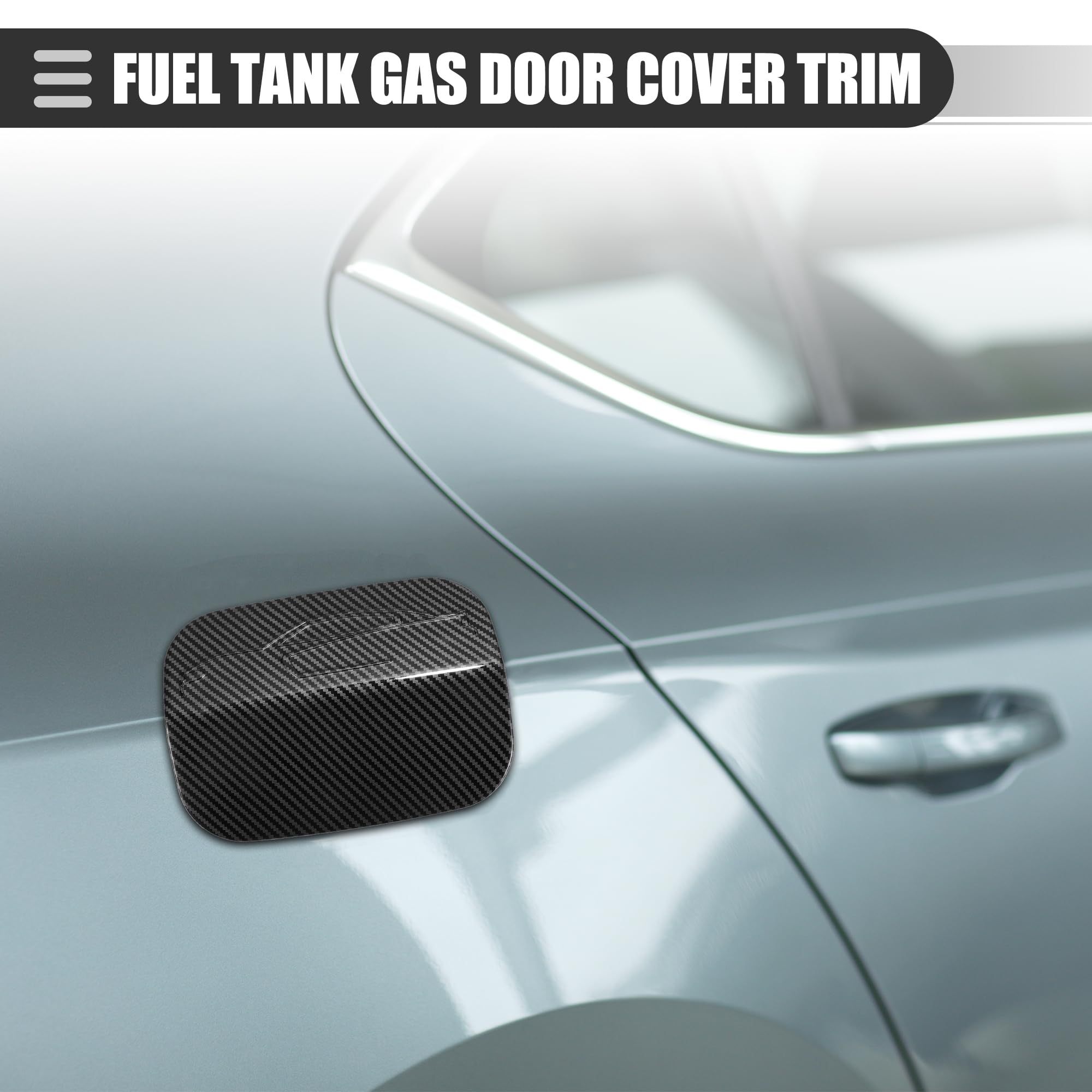 Motoforti Fuel Tank Gas Door Cover Trim, for Dodge Charger 2015-2021, Plastic, Carbon Fiber Pattern Black