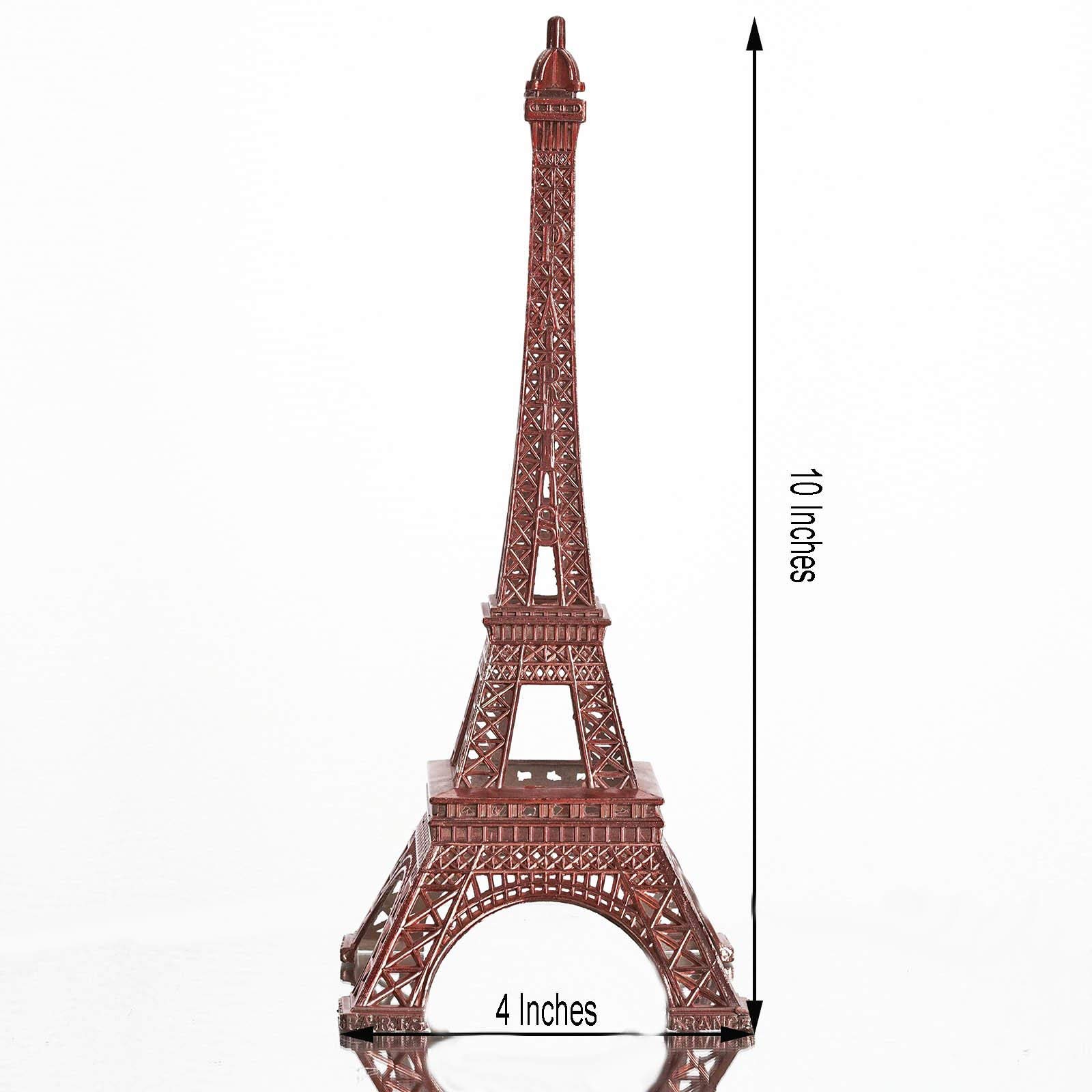 BalsaCircle 10-Inch Rose Gold Metal Eiffel Tower Centerpiece for Wedding Party Favors Table Decorations Home Dinner Supplies