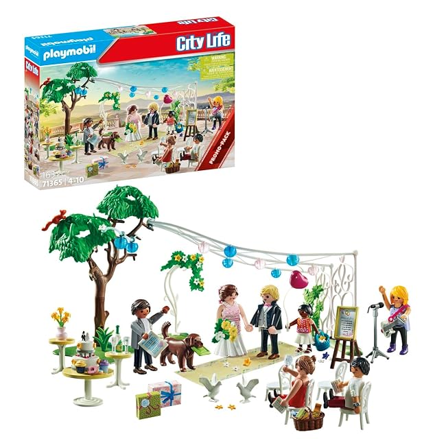 PLAYMOBIL City Life 71365 Promo Packs Fiesta de Boda, Ceremonia de Boda romántica de ensueño para recrear