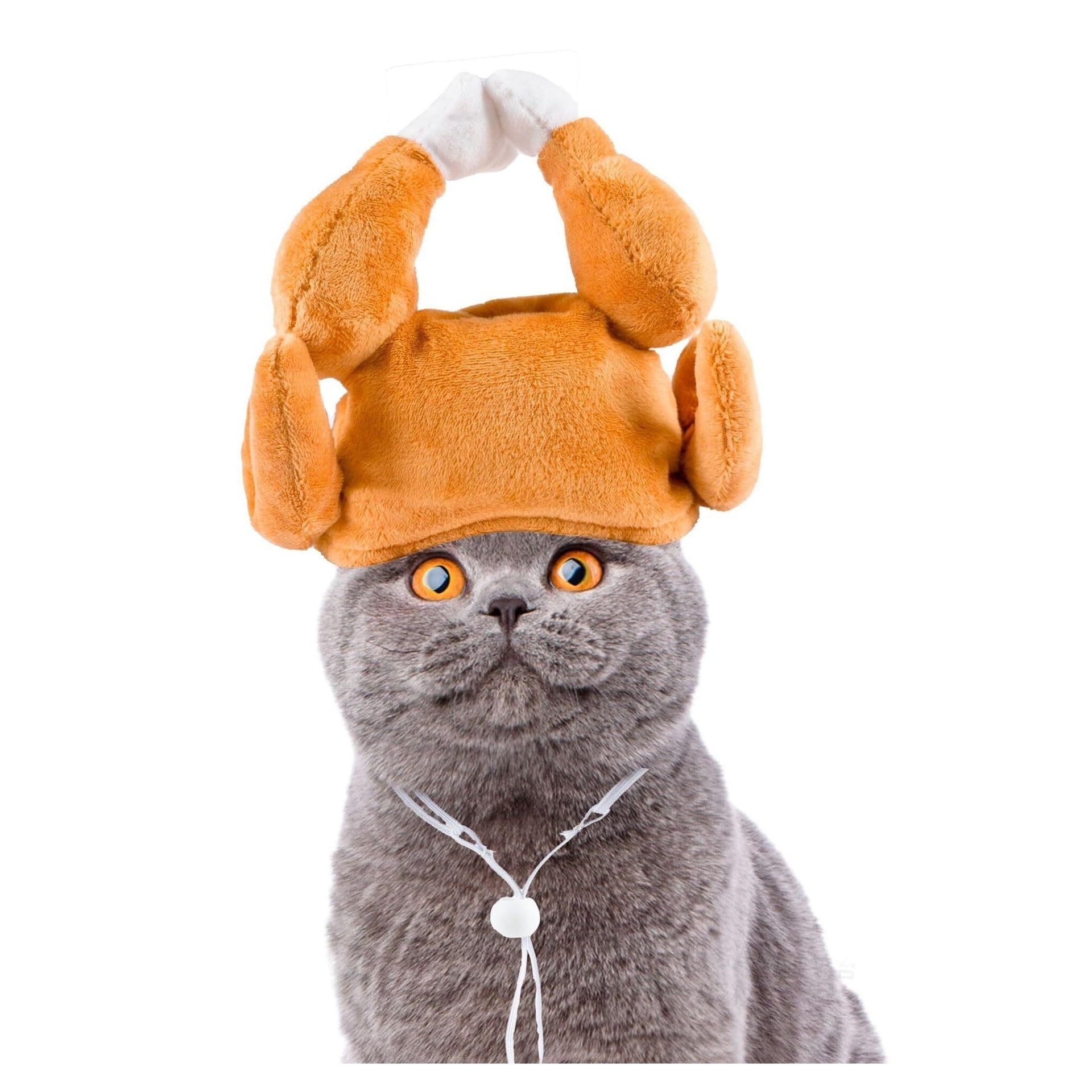 Chapeau de lapin pour chat sans stress : peluche douce patte de poulet