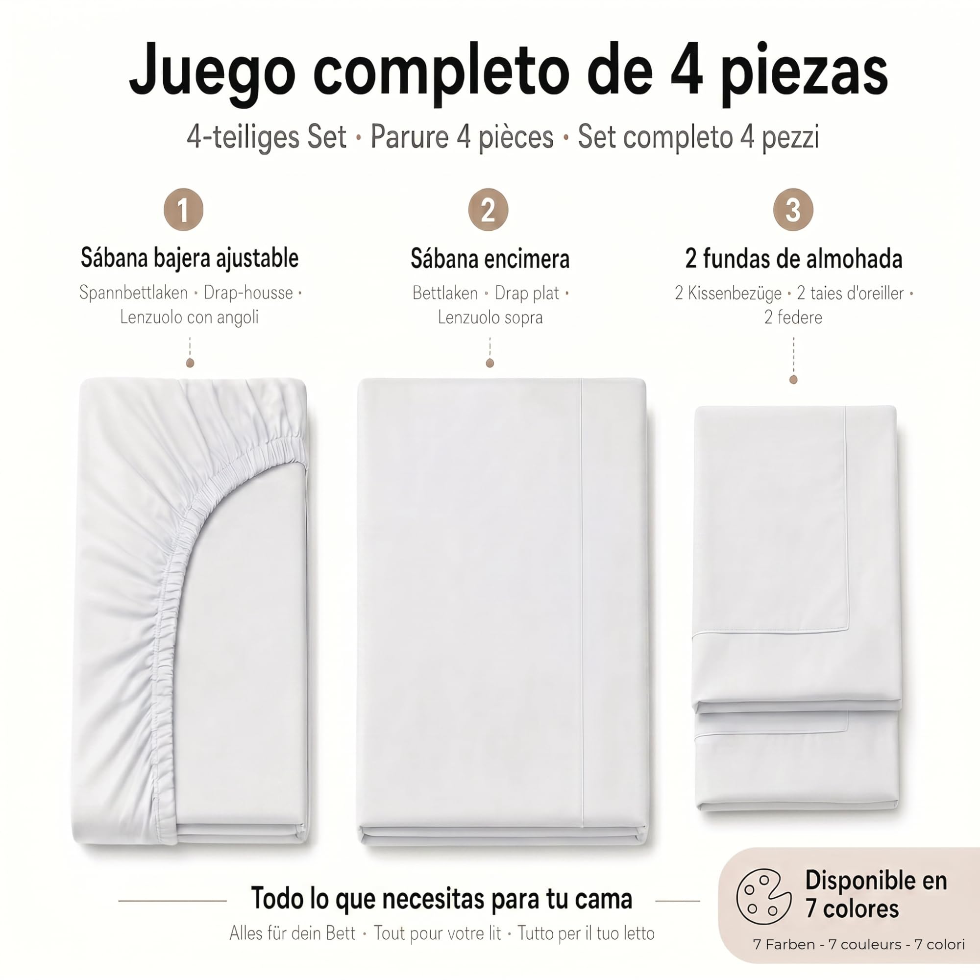 Degrees Home Premium – Set Lenzuola 4 Pezzi in Microfibra Spazzolata (140X190) – Lenzuolo con Angoli, Lenzuolo Piatto e 2 Federe 70X50 – Extra Morbido, Anti-Piega e Certificato Oeko-Tex