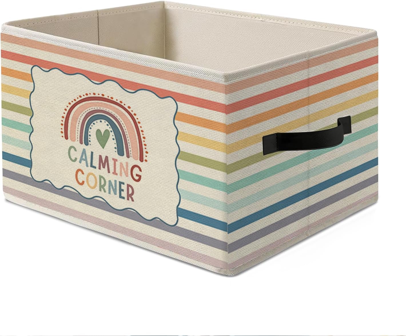 Calming Corner Basket Storage Bins Box,Boho Classroom Decor,Calming Corner Mental Health Foldable Collapsible Storage Basket Organizer for Therapy School Counselor Office Teacher Essentials