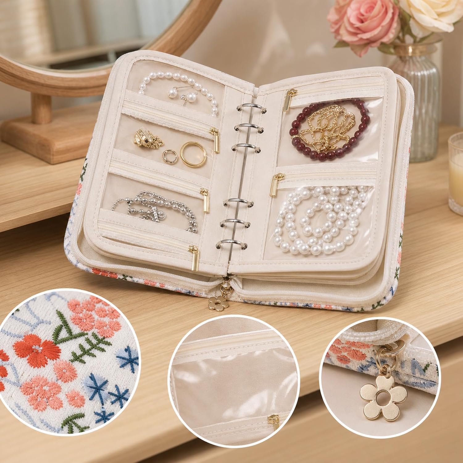 Small Travel Jewelry Pouch, Anti Tarnish Jewelry Organizer Bag for Women