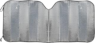 BDK Standard Chrome Double Bubble Folding Accordion Auto Windshield Sun Shade - Blocks UV Rays Sun Visor Protector, Sunshade to Keep Your Vehicle Cool and Damage Free, Easy to Use - 58 x 24 in, AS-215