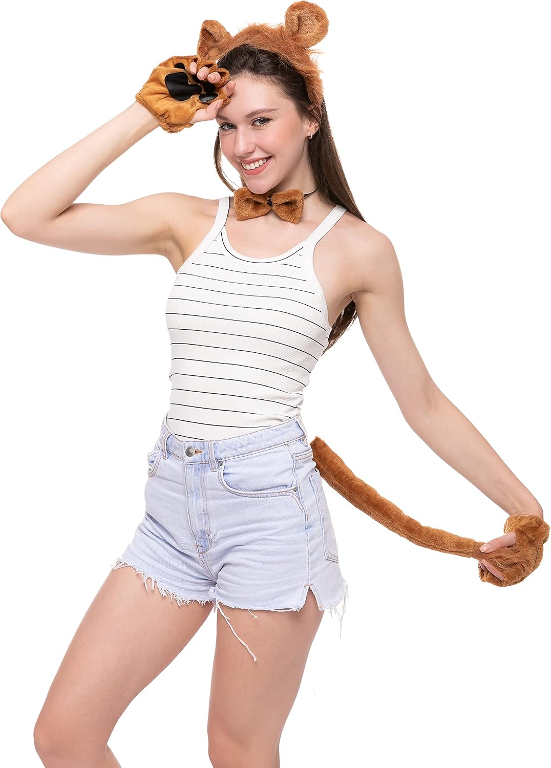 Spooktacular Creations Halloween Lion Accessories Set with Headband Ears and Tail, Lion Dalmatian Monkey Animal Costume Set