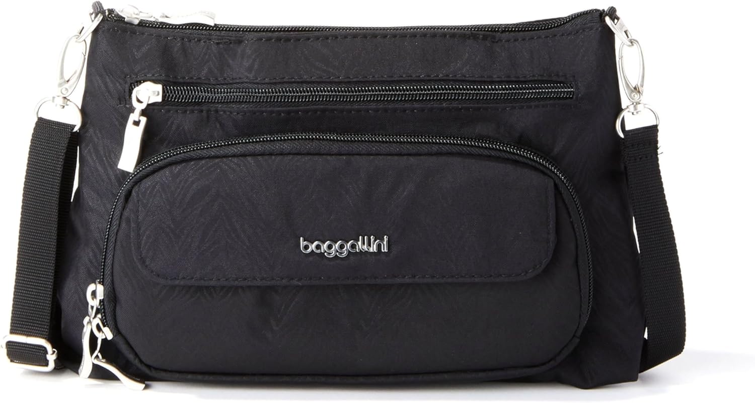 Baggallini Original Everyday 11x 7.5 Crossbody Bags for Women RFID Protected Lightweight Nylon Zippered Travel Purse