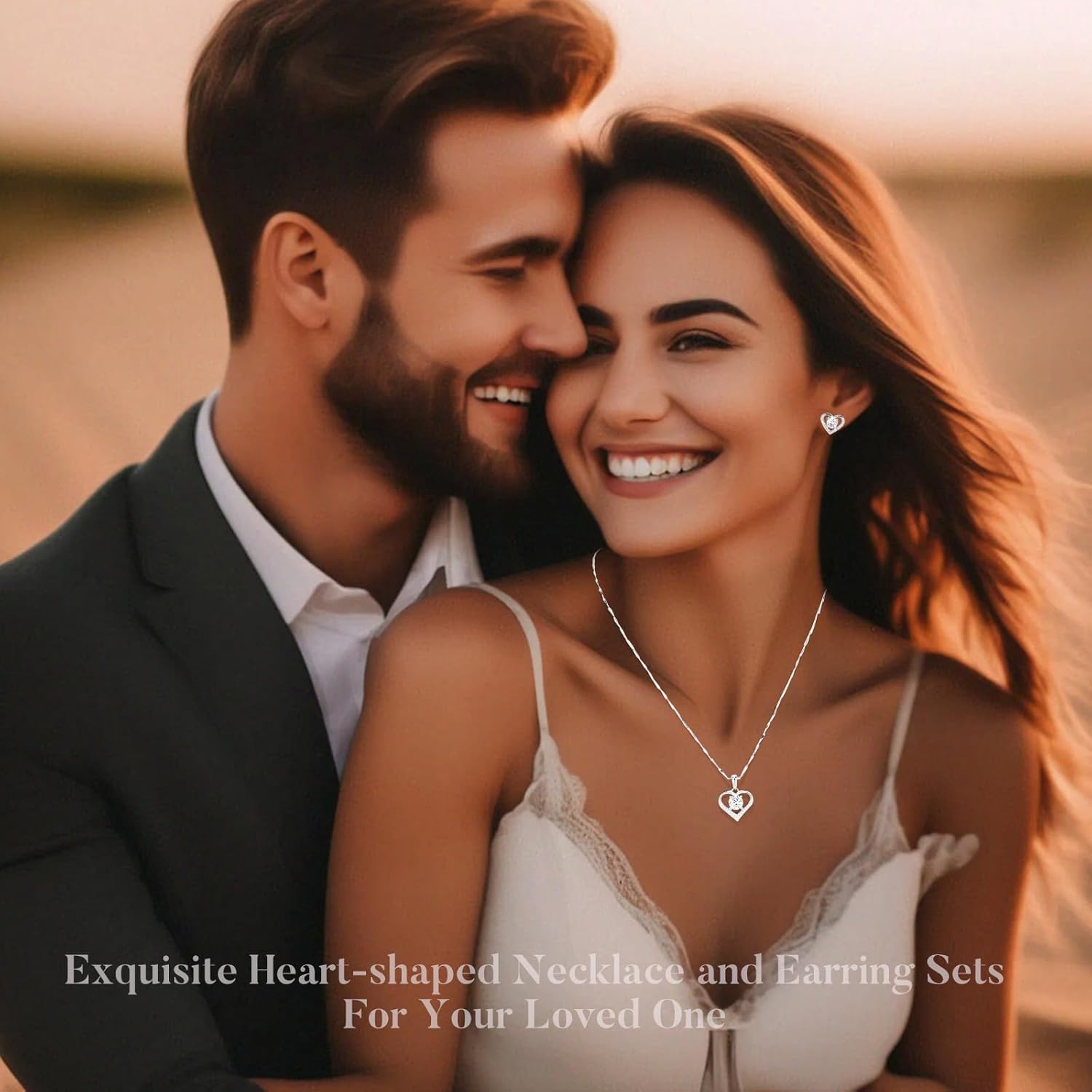 925 Sterling Silver Heart-Shaped Necklace and Earrings Set with 5A Zircon Stones - Beautiful Gift for Mother, Birthday, Girlfriend, Wife, Valentine's Day, Lady, or Aunt - Image 4