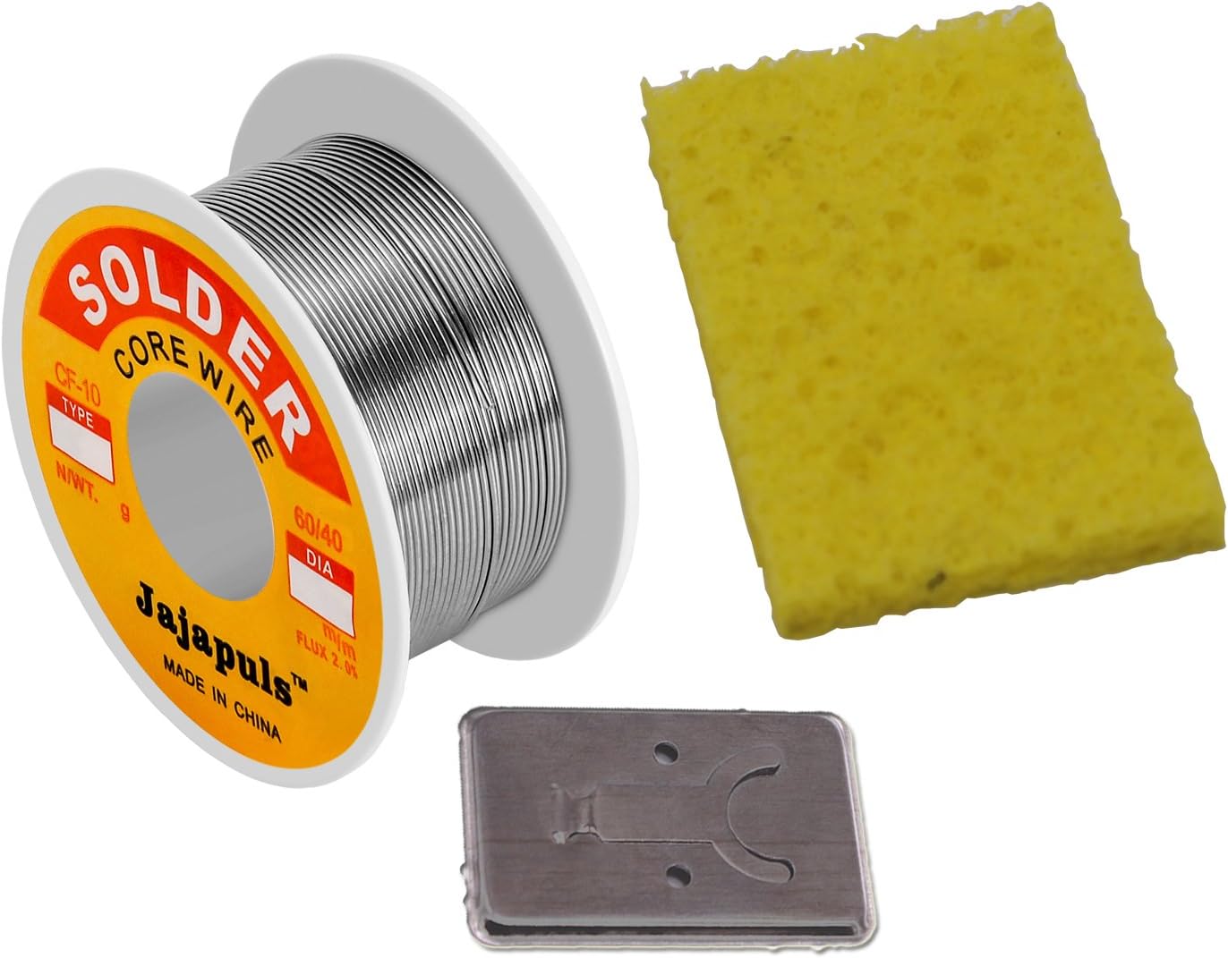 Jajaplus Solder wire 50g 1.0 60/40 flux 2% Rosin 60% tin 40% lead,eletric soldering wire Flux Core Solder Wire with mini soldering iron stand (50g solder w small stand)