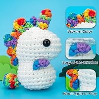 Vista 5 de 60g de hilo rosa verde para ganchillo y tejer; 66m (72 yardas) de hilo de algodón para principiantes con puntadas fáciles de ver; Peso medio de hilo