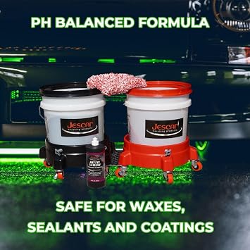 Jescar Auto Wash Shampoo - 32oz - PH-neutral car wash soap for ultimate paint protection, Use in Foam Cannon, foam Guns, 5 Gallon Bucket. Safe for Cars, Trucks, Motorcycles, RVs & More.