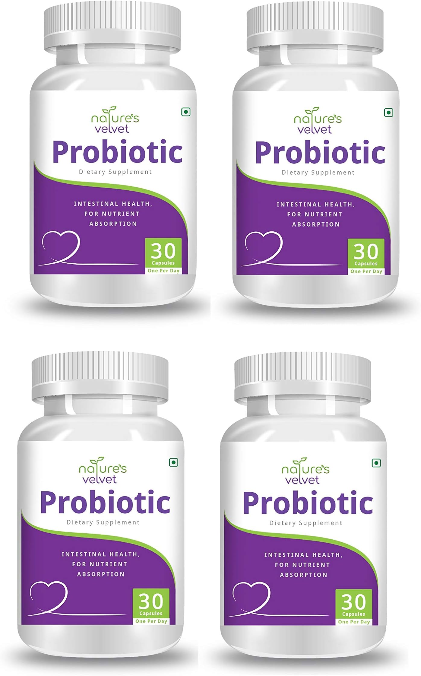 Natures Velvet Lifecare Probiotics for Digestive Health and Immunity - 30 Capsules - Pack of 4