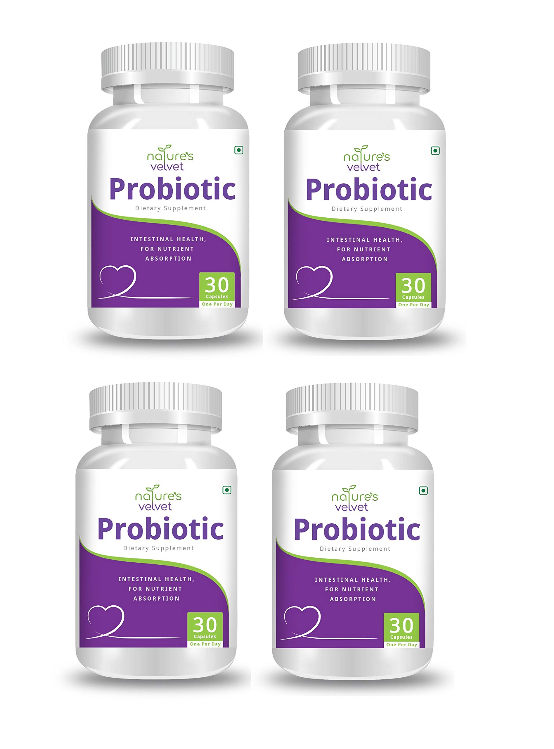 Natures Velvet Lifecare Probiotics for Digestive Health and Immunity - 30 Capsules - Pack of 4