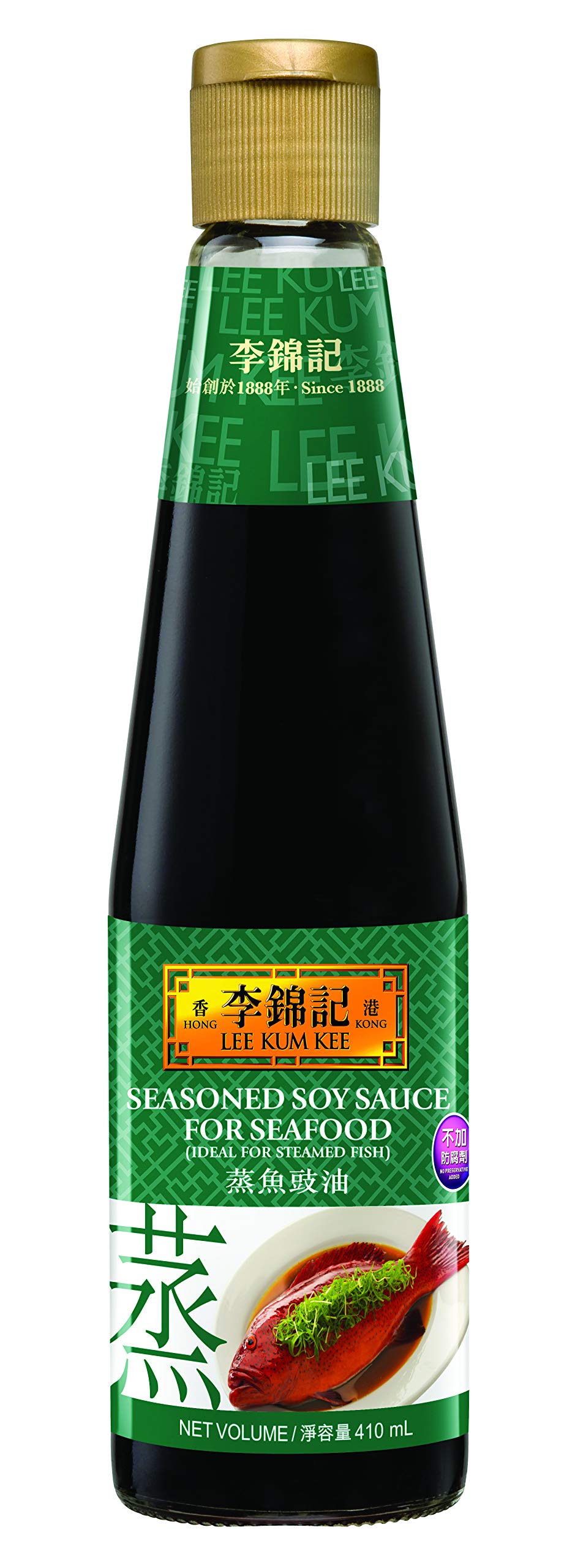 Lee Kum Kee Salsa De Soja Para Pescado Y Mariscos (Original De China, Elaborada Naturalmente, Sin Potenciadores Del Sabor, Sabrosa) 410 g