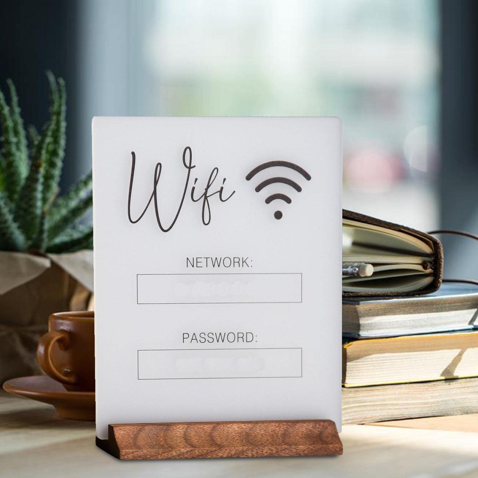 Segnapasso WiFi - Lavagna Per Password WiFi Con Pennarello E Supporto Magnetico | Design Rustico