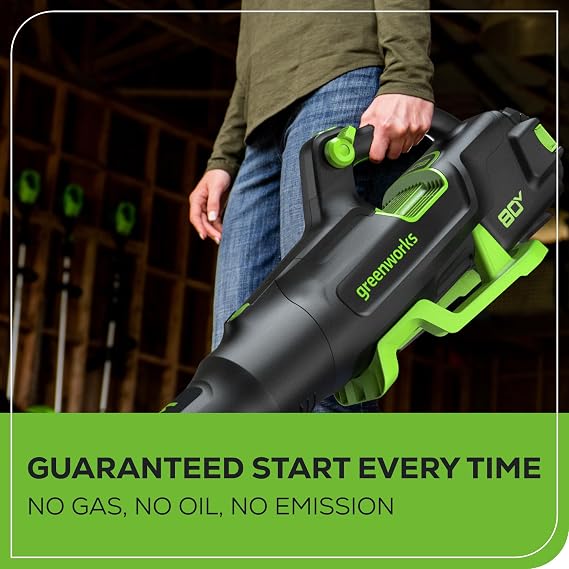 Greenworks 80V (770 CFM) Brushless Cordless Leaf Blower, 4.0Ah +2.0Ah Battery and Rapid Charger (Genuine Greenworks Battery / 75+ Compatible Tools)