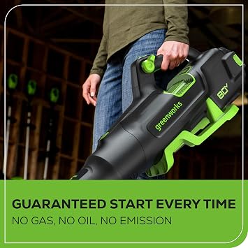 Greenworks 80V (770 CFM) Brushless Cordless Leaf Blower, 4.0Ah +2.0Ah Battery and Rapid Charger (Genuine Greenworks Battery / 75+ Compatible Tools)