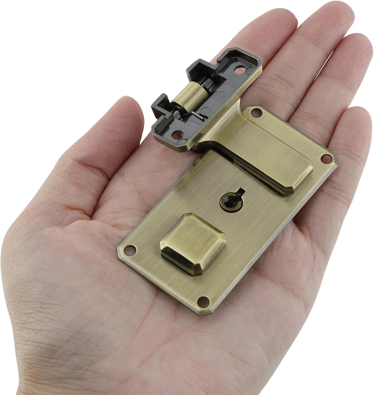T Tulead 4PCS Luggage Combination Locks Bronze Suitcase Clasp Iron Jewelry Box Hasp Decorative Lock Haps with Screws