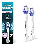 Philips Sonicare S2 Sensitive - Genuine Replacement Electric Toothbrush Heads, White, 2 Pack, HX6052/77
