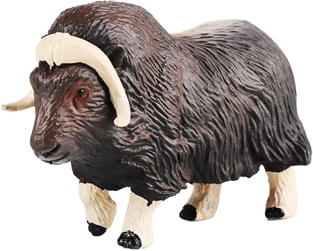 JOKFEICE Musk Ox Figurine Realistic Arctic Mammal Collectible Model, Nature Decor for Home Office Desk Display Photography Prop Wildlife Enthusiast Gift