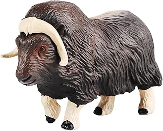 Animal Figurines, Realistic Musk Ox Fairy Garden Accessories, Learning Toys for Christmas Birthday Cake Topper Gift for Boys and Girls
