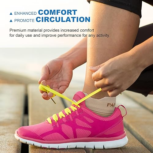 Miniatura 32 de Calcetines para fascitis plantar (6 pares) para hombres y mujeres, mangas de compresión para pies con soporte de arco y tobillo (blanco, S)