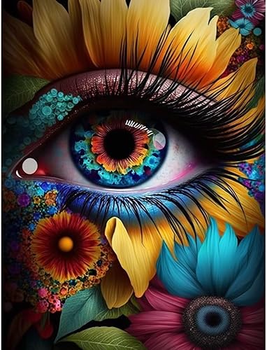 Pintura de diamantes 5D pestañas de ojos de colores por números, kits de pintura con diamantes, arte de cristal, manualidades, taladro completo,
