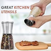 Vista 5 de Molinillo de Pimienta Profesional - con Rotor de Mecanismo de Acero al Carbono Endurecido de Alemania, Molino de Pimienta Rellenable 6OZ Vidrio