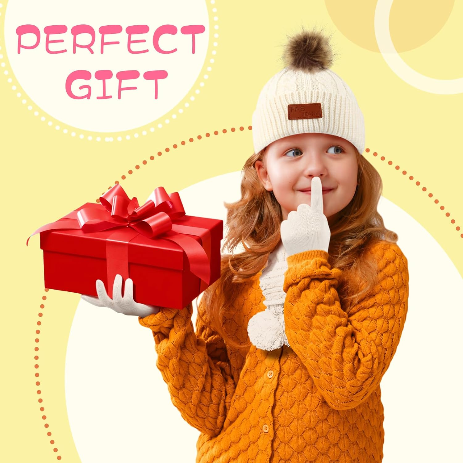 Liitrsh 12 Pcs Kids Winter Knitted Kids Winter Beanie Hat Scarf Gloves Set, Warm Boy Girl Pom Hat Scarf Gloves for 5-12 Years - Image 5