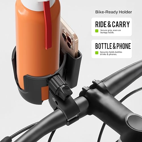 Miniatura 4 de Li & Zhao Portavasos universal para cochecito  2 en 1 para silla de ruedas, soporte ajustable para bebidas para bicicleta con soporte para teléfono,