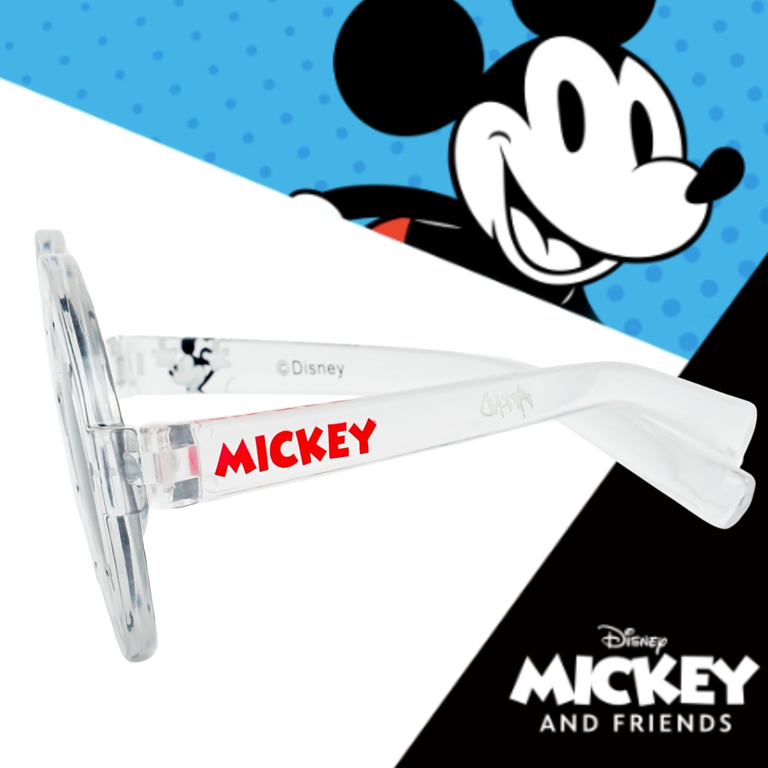 ARKAID Official Disney Kids Sunglasses | Mickey Mouse Clear Round Frames | UV 400 | One Size Fits Most Kids - Image 5