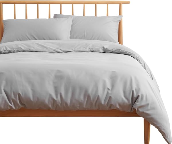 クモリ(Kumori) 寝具カバーセット シングル 3点セット 布団カバーセット 布団カバー シーツ 洋式ベッド・和式布団兼用 掛け布団カバー ボックスシーツ 枕カバー 洗い替え速乾タイプ ピーチスキン加工 ライトグレー - 1