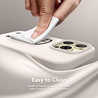 Vista 5 de GONEZ Funda de silicona para iPhone 14 Pro Max, compatible con MagSafe, con protector de pantalla + protector de lente de cámara, silicona líquida a