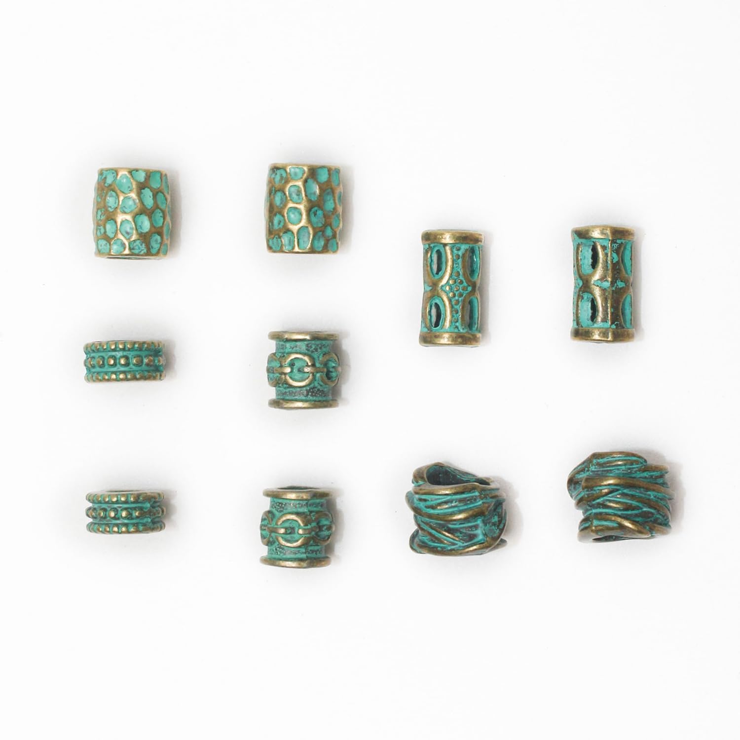 10Pcs Viking Hair Accessories Runes Tube Beads for Braids Dreadlock