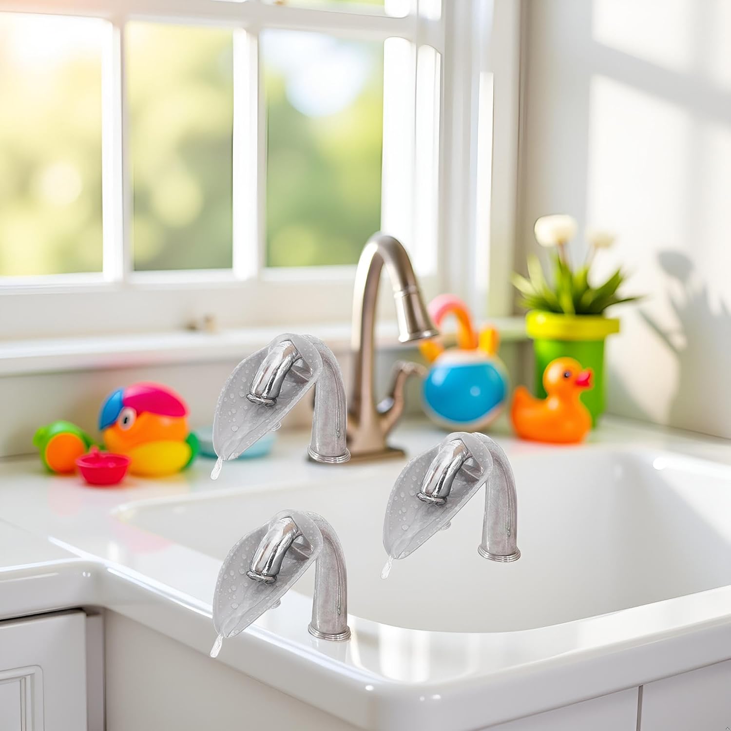 3Pcs Faucet Extender for Toddlers - Sink Extender for Kids Hand Washing, Bathroom Sink Spout Wash Helper for Children Baby Bathroom Safety Sink Extender for Kids, Faucet Extender