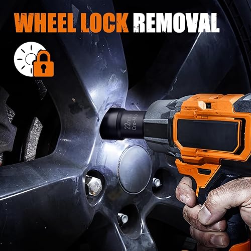 Miniatura 7 de GIREORAN Removedor de tuercas de llanta, kit de extracción de bloqueo de rueda de 5 piezas, juego de enchufes extractores de pernos de impacto de 12