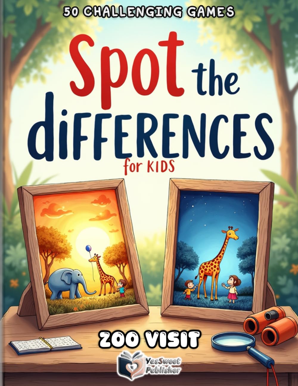 Spot the Differences for Kids – Zoo Adventure Puzzle Book: Find the 5 Differences in Fun Zoo Scenes | 50 Spot the Difference Puzzles for Kids Ages 4-8 ... Book (Spot the Differences Adventure Series)