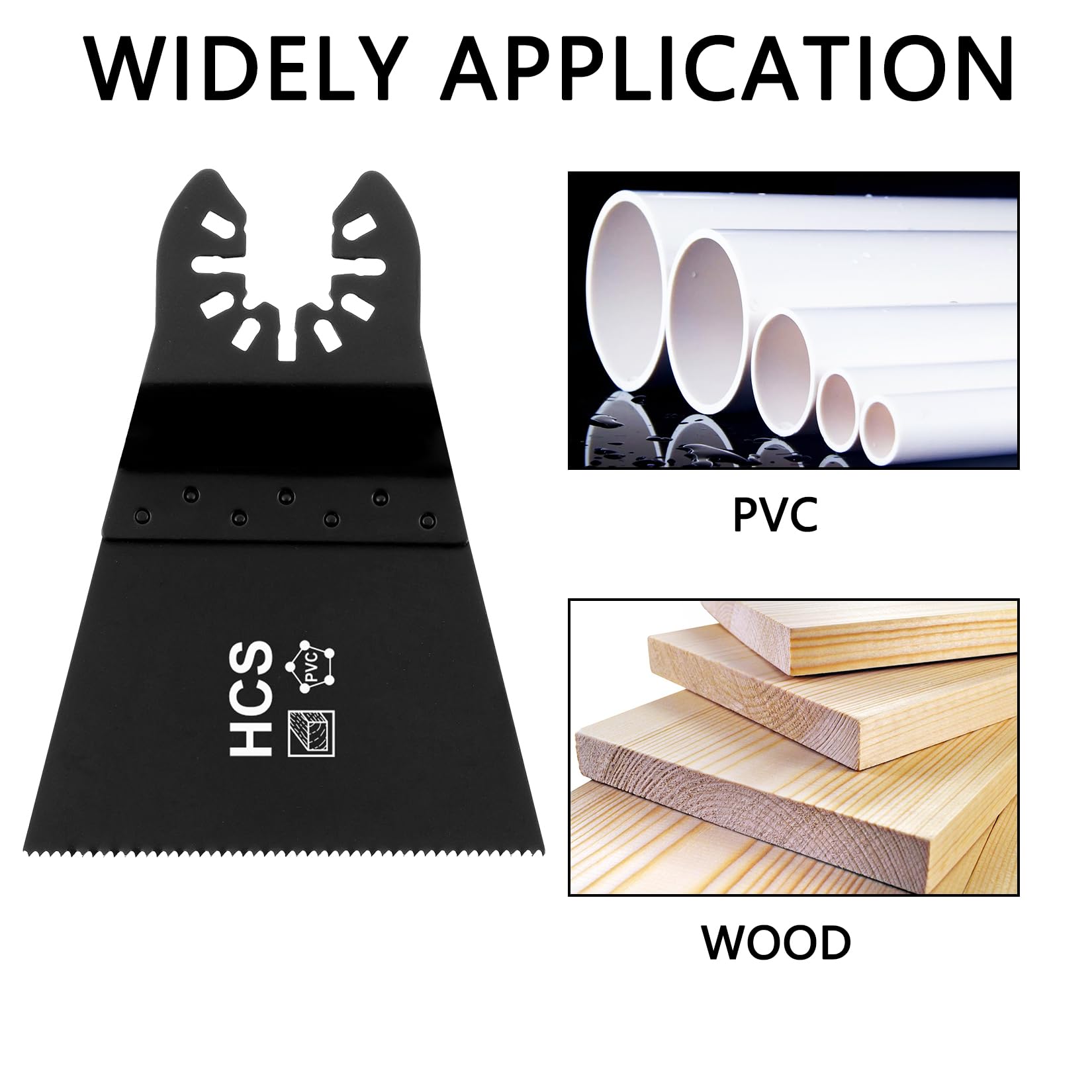 Hojas de sierra oscilantes multifunción de acero al carbono estándar de 2-1/2 pulgadas de ancho para madera, plásticos más suaves, materiales de yeso (paquete de 3)