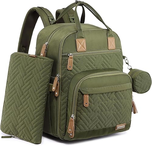 iniuniu Mochila para pañales, kit 4 en 1, bolsas de bebé unisex grandes para niños y niñas, mochila de viaje impermeable con bolsa para pañales,