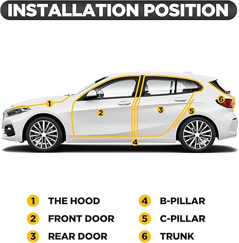Miniatura 4 de AOCISKA Tira de sellado de puerta de automóvil en forma de L, universal para puerta de automóvil, impermeable, insonorizada, para automóvil, camión,