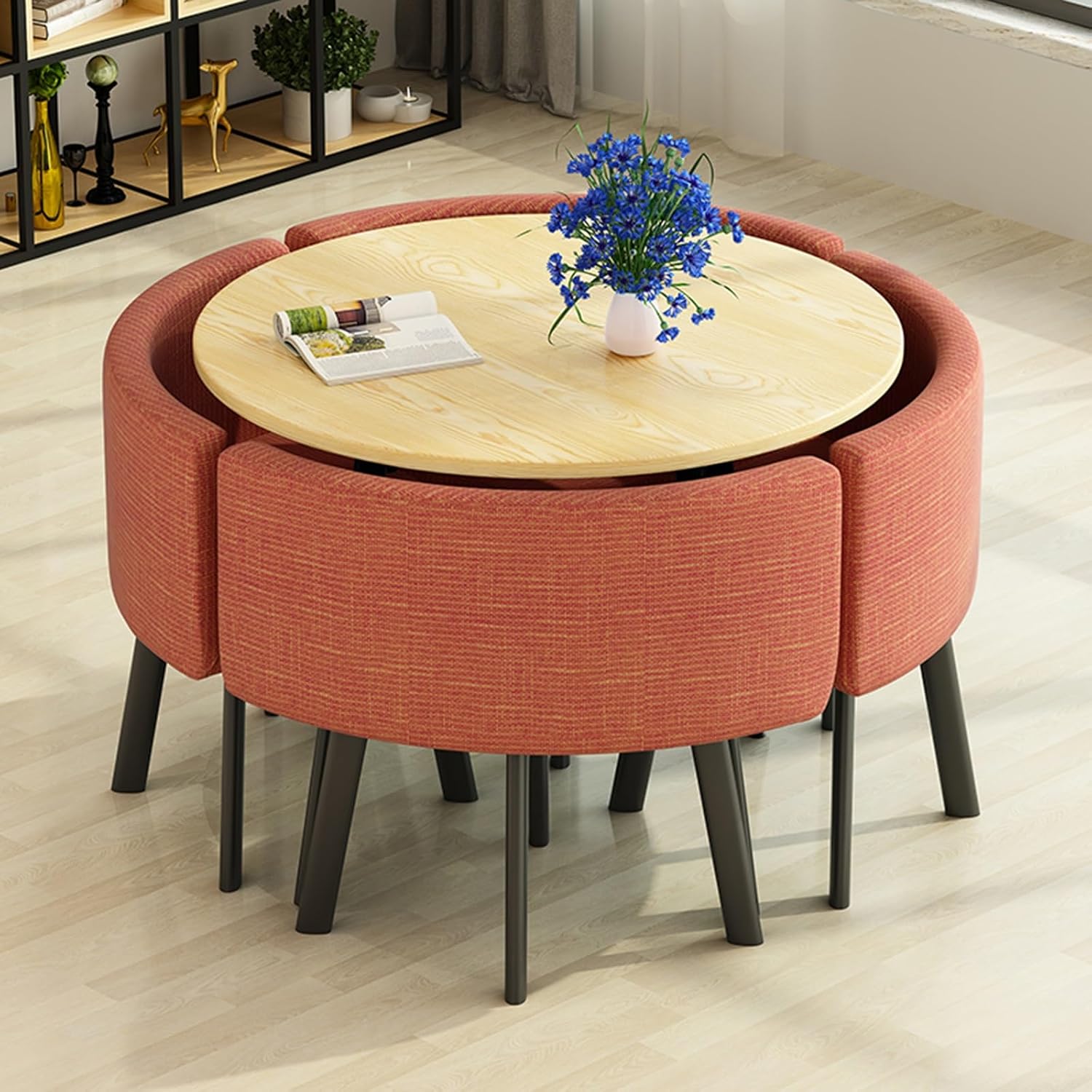 Office Reception Room Club Table And Chair Set, Hotel Lobby Dining Table Set, Coffee Kitchen Dining Table Set, Round Dining Table Set For 4, Bedroom Balcony Library Lounge Coffee Shop Leisure Table (