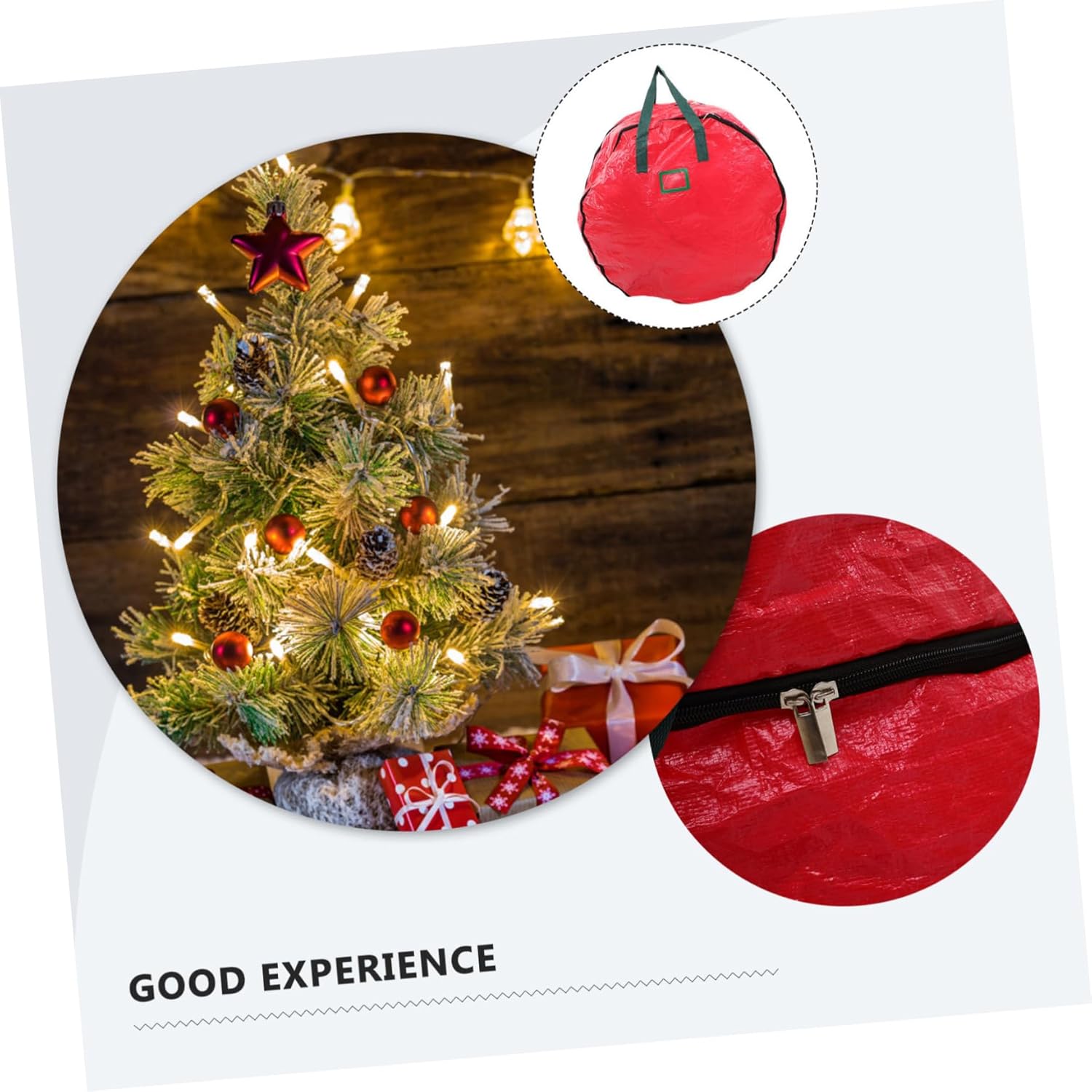 CHILDWEET Double Layer Christmas Wreath Storage Bag Garland Organizer Zippers and Handles Capacity for Holiday Decorations