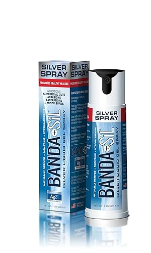 banda-sil líquido Gel Spray, Plata, 1oz